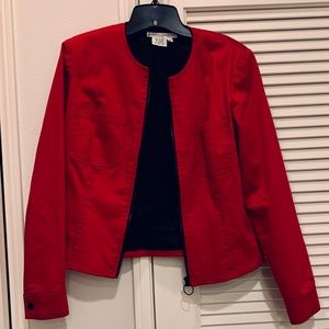 Maggy London Women 4 Blazer Red 3/4 Jacket